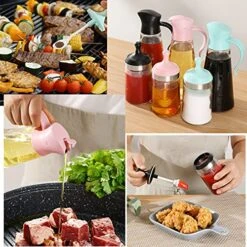 3x19oz Olive Oil Bottle Dispensers With Auto Flip Caps| 3 Honey Jars With Dipper, Spoon And Brush| Non-Drip Glass Oil Containers And Seasoning Boxes For Barbecue, Cooking, Baking, Roasting Etc. 12 3x19oz Olive Oil Bottle Dispensers With Auto Flip Caps| 3 Honey Jars With Dipper, Spoon And Brush| Non-Drip Glass Oil Containers And Seasoning Boxes For Barbecue, Cooking, Baking, Roasting Etc. -Peugeot Shop 51XdUXvLy7L