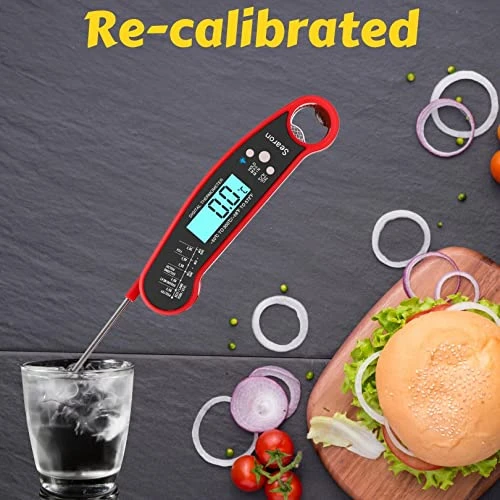 Meat Thermometer For Cooking - FT002R Instant Read Food Thermometer For Kitchen BBQ Grilling Smoker Baking Turkey. (Red + Black) 3 Meat Thermometer For Cooking - FT002R Instant Read Food Thermometer For Kitchen BBQ Grilling Smoker Baking Turkey. (Red + Black) - Image 3