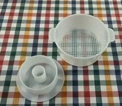 Dam Hard Cheese Mold With Follower Large For 2.2lbs / 1kg. | Cow Goat Rennet Milk | Cheesemaking From Cow And Goat Milk. Cheese Making Supplies By QG Group