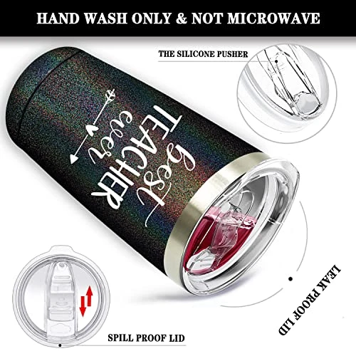 Best Teacher Ever, Birthday Gifts For Teacher From Student, Kids, Appreciation Christmas Gifts For Women, Men, Best Friend, Ladies, Classroom - Travel Tumbler Cup 3 Best Teacher Ever, Birthday Gifts For Teacher From Student, Kids, Appreciation Christmas Gifts For Women, Men, Best Friend, Ladies, Classroom - Travel Tumbler Cup - Image 3