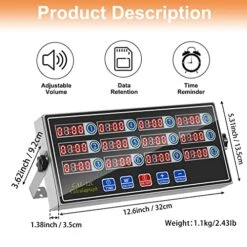 Restaurant Kitchen Timers Commercial 12-Channel Digital Cooking Timers Multiple For Food Fryer Baking Pizza Coffee Professional Stainless Steel Loud Heavy Duty -Peugeot Shop 51XrJHhgIsL
