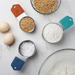 Magnetic Measuring Cups And Spoons Set Including 7 Stainless Steel Heavy Duty Measuring Cup 8 Double Sided Measuring Spoons With 1 Leveler For Dry And Liquid Ingredients (Color) -Peugeot Shop 51XsbPayi6L