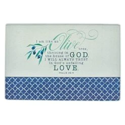Tempered Glass Cutting Board Tray/Trivet | In God's Unfailing Love – Psalm 52:8 Bible Verse | Olive Branch Inspirational Home And Kitchen Décor