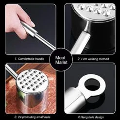 Ew Version Meat Mallet,Meat Tenderizer,Kitchen Meat Tenderizer Hammer With Safe Long Handle -Peugeot Shop 51Xv1RBe8pS