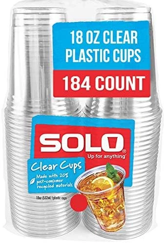 Solo Cup Company Clear Recycled Plastic Party Cups, 18 Oz, 184 Count 5 Solo Cup Company Clear Recycled Plastic Party Cups, 18 Oz, 184 Count - Image 5