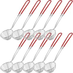 Hot Pot Strainer Scoops, Stainless Steel Hot Pot Strainer Spoons 2.5 Inch Mini Mesh Skimmer Spoon Asian Strainer Ladle With Handle (Black,6 Pieces) -Peugeot Shop 51YO9cDHiL. AC
