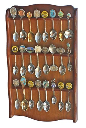 Spoon Rack Holder To Hold 24 Souvenir Spoons Teaspoon Collection Walnut Finish Display Case No Door 1 Spoon Rack Holder To Hold 24 Souvenir Spoons Teaspoon Collection Walnut Finish Display Case No Door