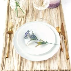 4 Pieces Gauze Cheesecloth Table Runner Cheese Cloth Runner For Wedding Tablecloth Boho Rustic Event Centerpiece Runner For Reception Bridal Shower Birthday Table Decor (Light Brown, 35 X 157 Inch) -Peugeot Shop 51YUxD3IY6L