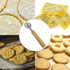 Ravioli Cutter Wheel,Pastry Wheel Cutter With Long Wooden Handle,Zinc Alloy Pasta Cutter Wheel For Kitchen -Peugeot Shop 51YgstCo7dL