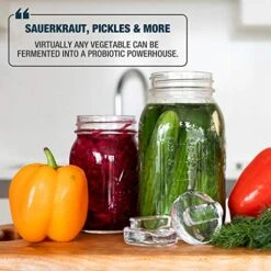 Sauer Stone Glass Weights – Pickling And Fermenting Weights - Set Of 8 - Regular Mouth Mason Jar Fermentation -Peugeot Shop 51YiPmwYJ1L