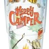 Tervis Happy Camper Tumbler With Wrap And Brown Lid 24oz, Clear