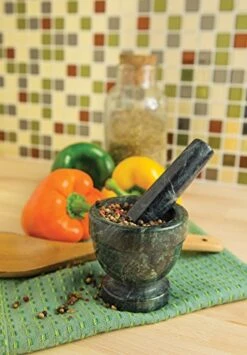 Marble Mortar And Pestle, Green , 3" -Peugeot Shop 51YyRXC0mKL