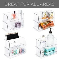 Ckable Household Bin - Set Of 2 - 4.75 X 9.5 Inch - Open Front - BPA Free Plastic Resin - Food, Fridge, Freezer, Cabinet, Food, Pantry, Storage - Kitchen Organizer - Clear -Peugeot Shop 51Z05QLAppS