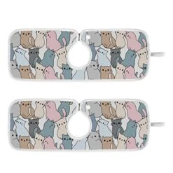 Kcldeci 2 Pack Faucet Mat Splash Guard For Kitchen Sink,Cute Kitty Kitten Cat 14x5 Inch Faucet Handle Drip Catcher Tray Absorbent Mat Fast Dry Mat For Kitchen, Bathroom