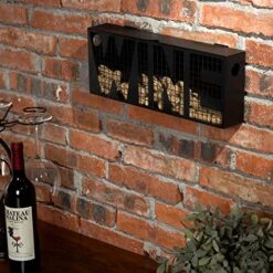 Wall Mounted Black Metal Wine Cork Holder Decor, Decorative Corks Box, Storage Bin With Top Lid And Wine Cut Out Design