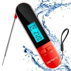 Instant Read Meat Thermometer, Waterproof Digital Food Thermometer With Backlight And Magnet, Fit For Kitchen, Food Cooking, Grill, BBQ, Smoker, Candy, Coffee, And Oil Deep Frying - Red