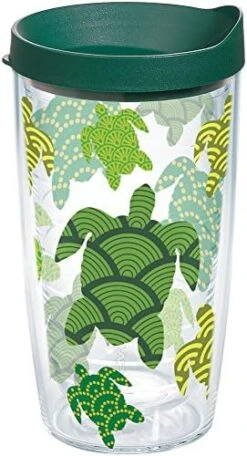 Tervis Turtle Pattern Made In USA Double Walled Insulated Tumbler Cup Keeps Drinks Cold & Hot, 16oz, Classic -Peugeot Shop 51ZAtKczKiL. AC
