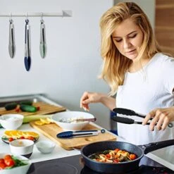 Kitchen Tongs, Stainless Steel Silicone Tongs For Cooking 600ºF High Heat-Resistant BBQ Grilling Locking Tongs, Set Of 2-9" And 12" Light Green -Peugeot Shop 51ZEIHm05tL