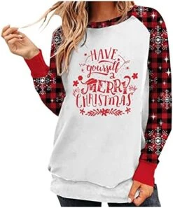 Womens 2022 Fall Fashion Tops Cute Crew Neck Christmas Print Long Sleeve Sweatshirts Plus Size Pullover Top Streetwear -Peugeot Shop 51ZQYylmrsL. AC