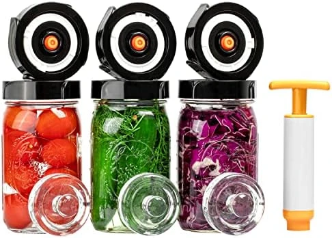 Illmo Fermenting Lids Kit, Easy Fermentation Kit For Wide Mouth Mason Jars (JARS NOT INCLUDE) 6 Illmo Fermenting Lids Kit, Easy Fermentation Kit For Wide Mouth Mason Jars (JARS NOT INCLUDE) - Image 6