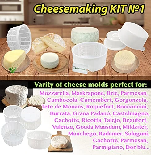 7 Pcs Cheesemaking Kit №1 Butter Punched Сheese Mold Press Strainer Cheese Tofu Press Mold Cheese Making Kit 2 7 Pcs Cheesemaking Kit №1 Butter Punched Сheese Mold Press Strainer Cheese Tofu Press Mold Cheese Making Kit - Image 2