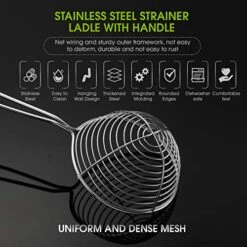Hot Pot Strainer Scoops, Stainless Steel Hot Pot Strainer Spoons 2.5 Inch Mini Mesh Skimmer Spoon Asian Strainer Ladle With Handle (Black,6 Pieces) -Peugeot Shop 51ZWgtiZfOL