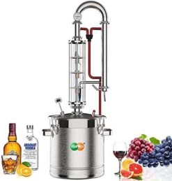 YUEWO 5.8Gal/22Litres Stainless Steel Still Wine Making Kit Water Distiller Home Brewing Kit For DIY Whisky Wine Brandy Gin Vodka Alcohol (Produce 92% ABV) -Peugeot Shop 51ZZz48OT L. AC