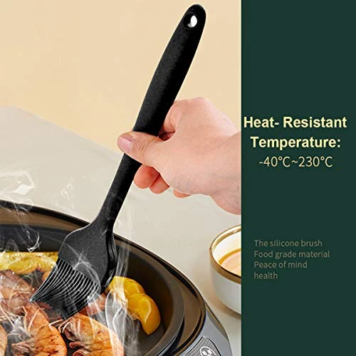 2 Pack Heat Resistant Silicone Basting Brush,Black Long Handle Pastry Brush For Grilling, Baking, BBQ And Cooking 3 2 Pack Heat Resistant Silicone Basting Brush,Black Long Handle Pastry Brush For Grilling, Baking, BBQ And Cooking - Image 3