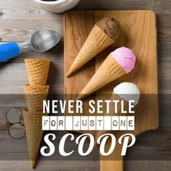 Ice Cream Scoop With Chisel-Shaped Tip, Non-Slip Easy To Grip Handle, Solid Stainless Steel For Hard Or Soft Ice Cream - Dishwasher Safe. (Blue) -Peugeot Shop 51ZbdTQElPL