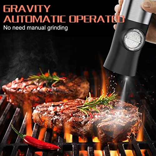 2 Pack Electric Salt And Pepper Grinder Set With USB Rechargeable - No Battery Needed, Ansbell Automatic Salt And Pepper Grinder, Gravity Pepper Mill Grinder Refillable, Adjustable Coarseness 2 2 Pack Electric Salt And Pepper Grinder Set With USB Rechargeable - No Battery Needed, Ansbell Automatic Salt And Pepper Grinder, Gravity Pepper Mill Grinder Refillable, Adjustable Coarseness - Image 2