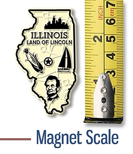 Illinois Small State Magnet By Classic Magnets, 1.5" X 2.5", Collectible Souvenirs Made In The USA 2 Illinois Small State Magnet By Classic Magnets, 1.5" X 2.5", Collectible Souvenirs Made In The USA - Image 2