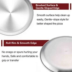 Pizza Pan, 12 Inch Pizza Pan Stainless Steel Pizza Pan Tray Round Pizza Oven Baking Pan, Healthy & Heavy Duty, Dishwasher Safe & Easy Clean -Peugeot Shop 51ZimMsAD7L