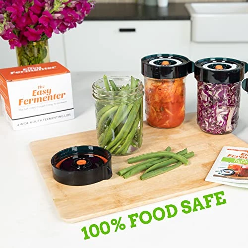 Y Fermentation Lids For Wide Mouth Mason Jars - 4 Waterless Airlock Fermentation Kit With Easy Release Tab - Refill Pack (Fermentation Jar And Pump Not Included).Good Christmas Fermenting Gifts. 5 Y Fermentation Lids For Wide Mouth Mason Jars - 4 Waterless Airlock Fermentation Kit With Easy Release Tab - Refill Pack (Fermentation Jar And Pump Not Included).Good Christmas Fermenting Gifts. - Image 5