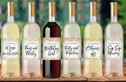 Printed Party 40th Birthday Wine Bottle Labels, Confetti, Set Of 6 5 Printed Party 40th Birthday Wine Bottle Labels, Confetti, Set Of 6 -Peugeot Shop 51Zys1q2pdL