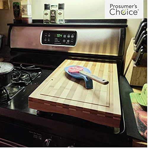 Bamboo Large Cutting Boards | Stovetop Cover With Juice Grooves For Kitchen | Large Wooden Butcher Block For Turkey, Meat, Vegetables, BBQ With Adjustable Legs, 11 X 21.25 3 Bamboo Large Cutting Boards | Stovetop Cover With Juice Grooves For Kitchen | Large Wooden Butcher Block For Turkey, Meat, Vegetables, BBQ With Adjustable Legs, 11 X 21.25 - Image 3