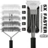 Grill Brush And Scraper BBQ Brush For Grill, Safe 18" Stainless Steel Woven Wire 3 In 1 Bristles Grill Cleaning Brush, BR-4516