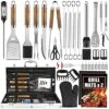 BBQ Grill Accessories Set, 38Pcs Stainless Steel Grill Tools Grilling Accessories With Aluminum Case, Thermometer, Grill Mats For Camping/Backyard Barbecue, Grill Utensils Set For Men Women