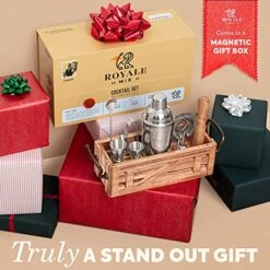 Ixology Bartender Kit With Wooden Stand - Great Housewarming Gift -12 Piece Bar Tools Set With Cocktail Kit Cards - Premium Bartending Kit For A Fun Bar Set - Stainless Steel Cocktail Shaker Set -Peugeot Shop 51a6Ooz9SjL