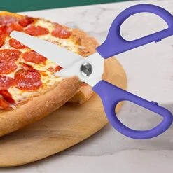 Baby Food Scissors, Portable Ceramic Shears For Kitchen, Classrom, Craft, Pet Care, Pizza, Vegetable, Safety Food Scissors For Baby Toddler, With Cover (Purple) -Peugeot Shop 51a7VkbOXjL