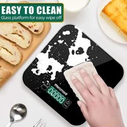 33lb Food Scale, Digital Food Scale Kitchen Scale,1g/0.1 Oz Precise Graduation, 8 Units, Tare Function, Touch Button, Backlit LCD, Waterproof Tempered Glass Surface (Black) -Peugeot Shop 51a96d93TuL