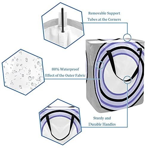 Laundry Hamper Basket Collapsible Large Clothes Basket Storage Basket Waterproof With Circle 4 Laundry Hamper Basket Collapsible Large Clothes Basket Storage Basket Waterproof With Circle - Image 4