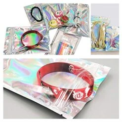 100 Pieces Smell Proof Bags Resealable Mylar Bags Clear Zip Lock Food Candy Storage Bags Holographic (4.13×5.9in, Glossy Laser) -Peugeot Shop 51aKovNE6UL