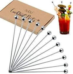Cocktail Picks Stainless Steel Toothpicks - (12 Pack / 4 Inch) Martini Picks Reusable Fancy Metal Drink Skewers Garnish Sticks For Martini Olives Appetizers Bloody Mary Brandied 10 Cocktail Picks Stainless Steel Toothpicks - (12 Pack / 4 Inch) Martini Picks Reusable Fancy Metal Drink Skewers Garnish Sticks For Martini Olives Appetizers Bloody Mary Brandied -Peugeot Shop 51aLUE0KszL. AC
