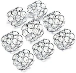 Set Of 8pcs Sparkly Napkin Rings Crystal Table Dinner Napkin Holders For Wedding Centerpieces Party Special Occasions Festival Decoration -Peugeot Shop 51aLwlQrEtL. AC