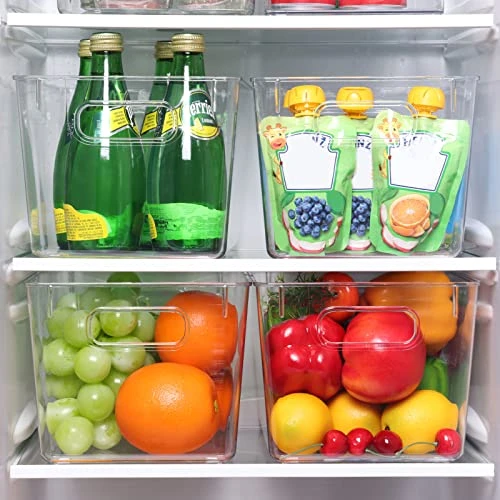 6 Pack Clear Plastic Storage Bins, Kitchen Organization Cabinet Fridge Organizer, Pantry Organization And Storage Bins 5 6 Pack Clear Plastic Storage Bins, Kitchen Organization Cabinet Fridge Organizer, Pantry Organization And Storage Bins - Image 5