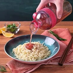 Oil Dispenser Bottle, Vinegar Cruet With Pourer, Kitchen Oil Container With Spout For Cooking Olive Oil Vegetable Oil Balsamic Vinegar, Plastic Oil Holder With Rubber Cap, Easy Refill, Red 11 Oil Dispenser Bottle, Vinegar Cruet With Pourer, Kitchen Oil Container With Spout For Cooking Olive Oil Vegetable Oil Balsamic Vinegar, Plastic Oil Holder With Rubber Cap, Easy Refill, Red -Peugeot Shop 51aXR4O7IOL