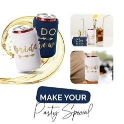 I Do Crew And Bride Bachelorette Party Can Coolers, Set Of 12 Beer Can Coolies, Perfect Bachelorette Party Decorations And Bridesmaid Gifts (Navy Blue) -Peugeot Shop 51aYLb8yY5L