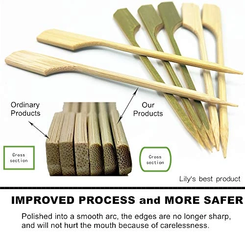 4.7 Inch Bamboo Wood Wooden Paddle Picks Skewers For Cocktail,Appetizers,Fruit Kabobs,Sandwich,Barbeque Snacks.More Size Choices 3.5''/ 4.7''/ 7''/ 10'' (Pack Of 100) 2 4.7 Inch Bamboo Wood Wooden Paddle Picks Skewers For Cocktail,Appetizers,Fruit Kabobs,Sandwich,Barbeque Snacks.More Size Choices 3.5''/ 4.7''/ 7''/ 10'' (Pack Of 100) - Image 2