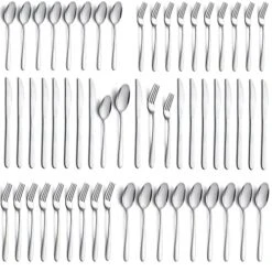 Silverware Set For 12, APEO 60 Piece Food-grade Stainless Steel Flatware Set, Kitchen Cutlery Set Includes Forks, Spoons And Knives, Utensils Set For Home Restaurant, Dishwasher Safe