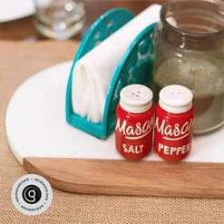 Red Ceramic Mason Jar Salt And Pepper Shakers - Rustic Kitchen Decor Table Seasonings - Fits Vintage Retro Farmhouse Decor Theme Or Collection -Mother's Day Gift - 2 Piece Set -Peugeot Shop 51aoxIWHFHL